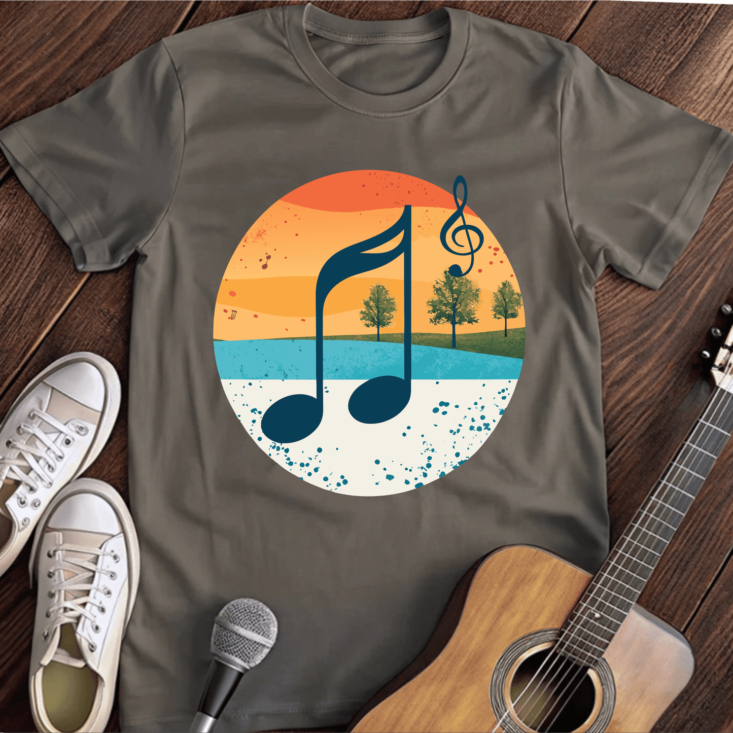 ⭐️⭐️⭐️⭐️⭐️(32) T-Shirt Charcoal / S Music Note T-Shirt