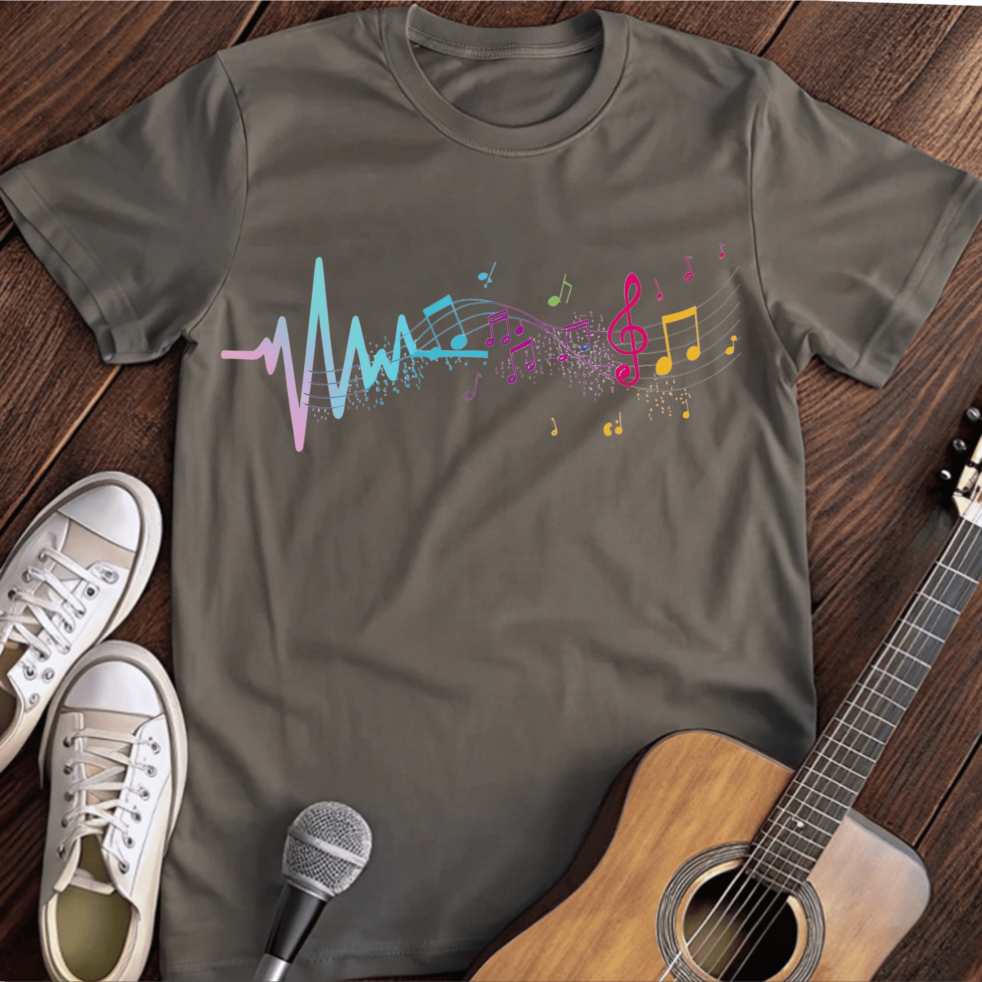 ⭐️⭐️⭐️⭐️⭐️ T-Shirt Charcoal / S Musical lifeline T-Shirt