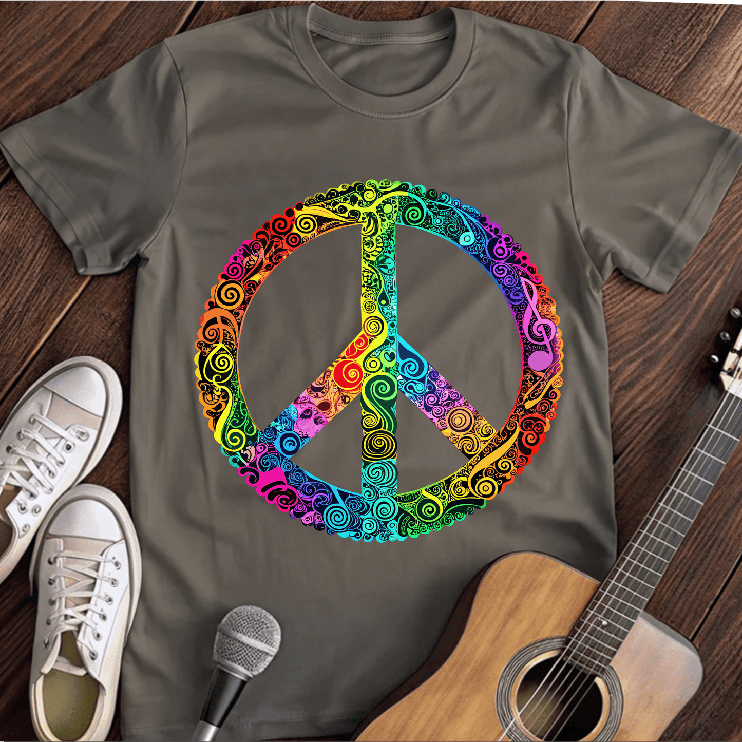 ⭐️⭐️⭐️⭐️⭐️ T-Shirt Charcoal / S Musical Peace T-Shirt