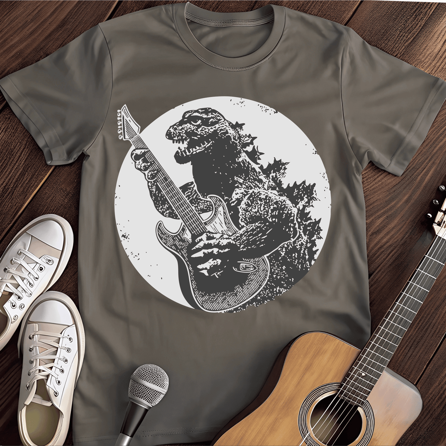 Printify T-Shirt Charcoal / S Rock Godzilla Tee