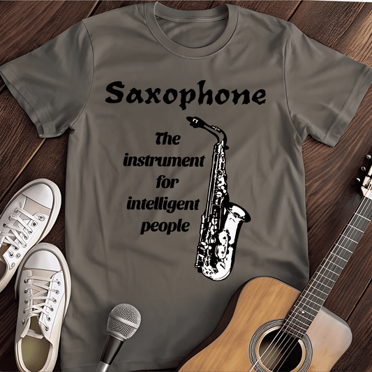 Printify T-Shirt Charcoal / S Smart Saxophone Tee