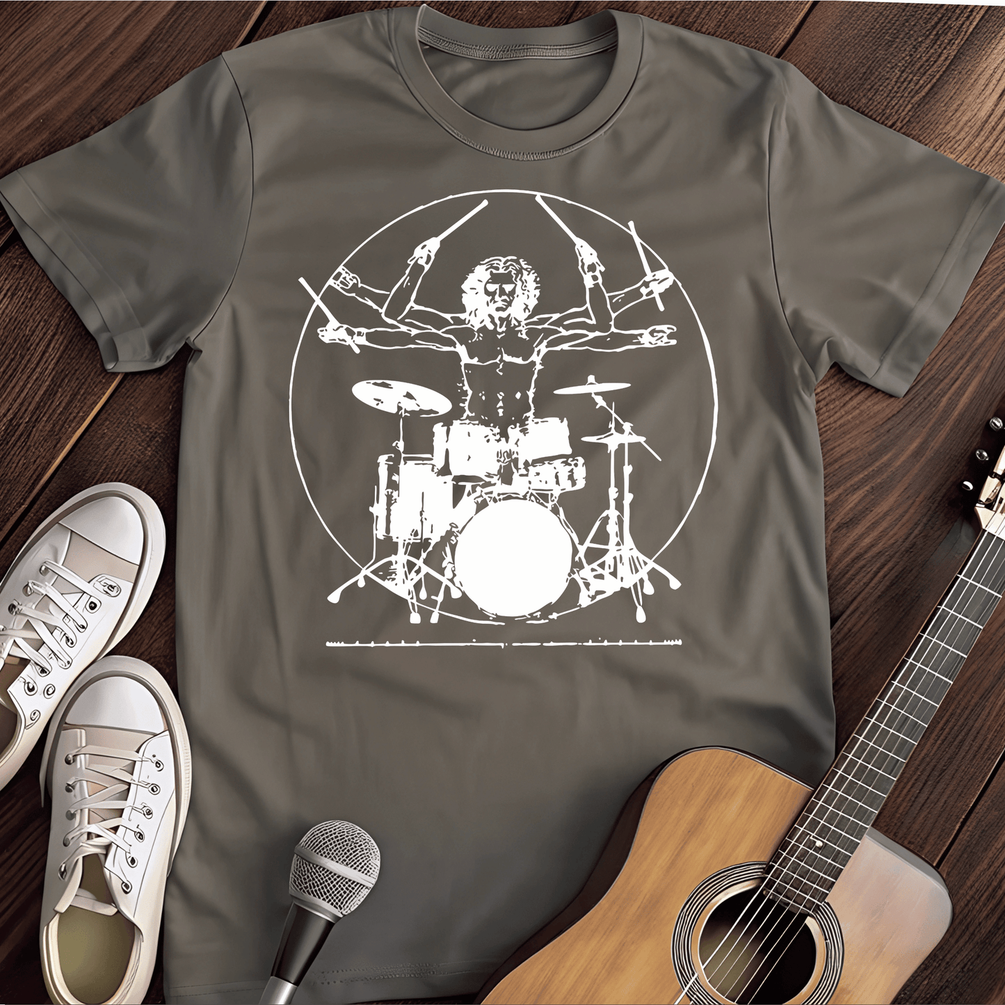 ⭐️⭐️⭐️⭐️⭐️ T-Shirt Charcoal / S Vitruvian Drummer T-Shirt