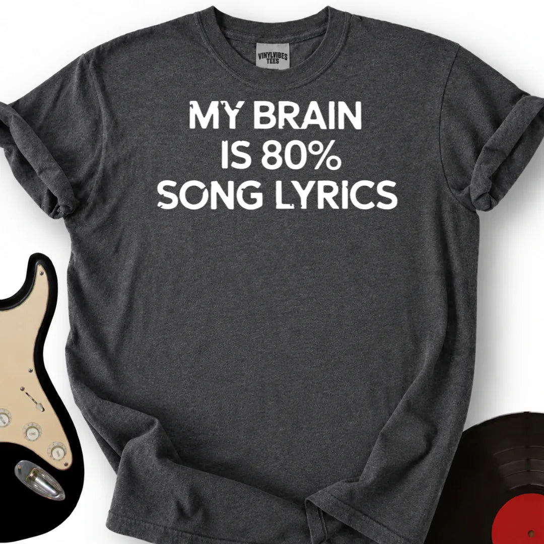 Printify T-Shirt Dark Heather / S 80 Lyrics T-Shirt