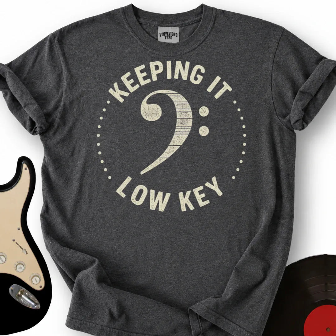 Printify T-Shirt Dark Heather / S Bass Clef Low Key T-Shirt
