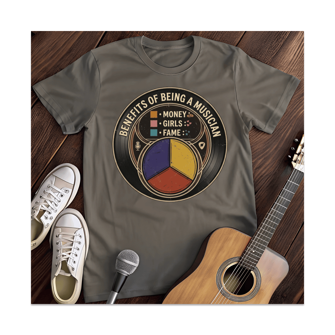 Printify T-Shirt Dark Heather / S Benefits Of Being A Musician Pie Chart T-Shirt