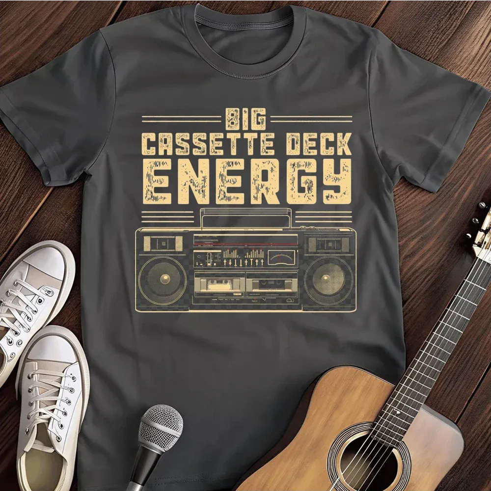 Printify T-Shirt Dark Heather / S Big Cassette Deck Energy T Shirt