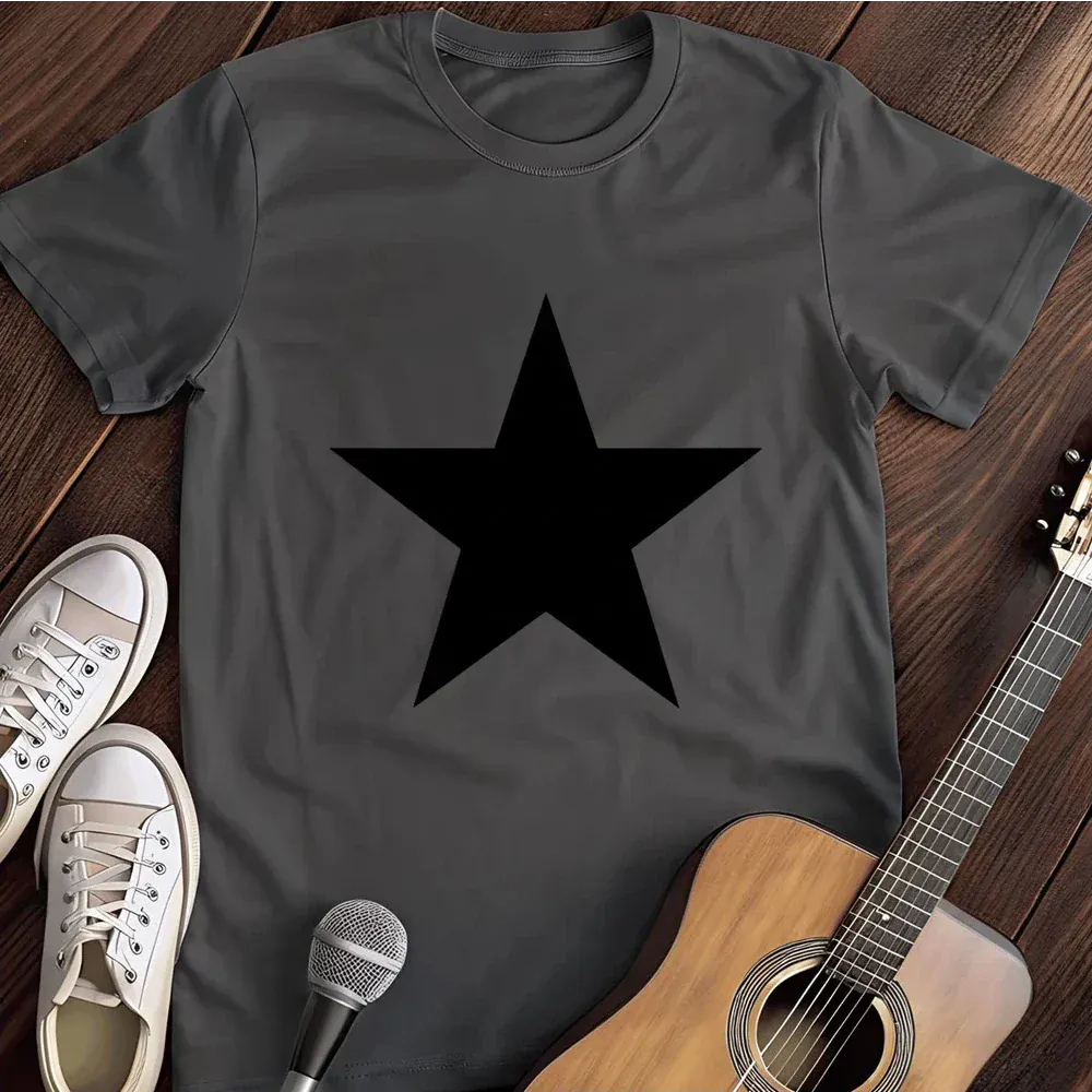 Printify T-Shirt Dark Heather / S Black Star T Shirt