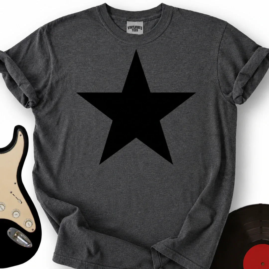 Printify T-Shirt Dark Heather / S Black Star T-Shirt