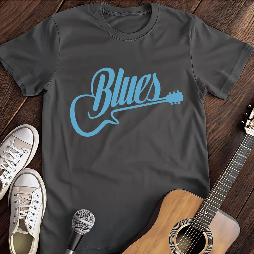 Printify T-Shirt Dark Heather / S Blues Guitar T Shirt
