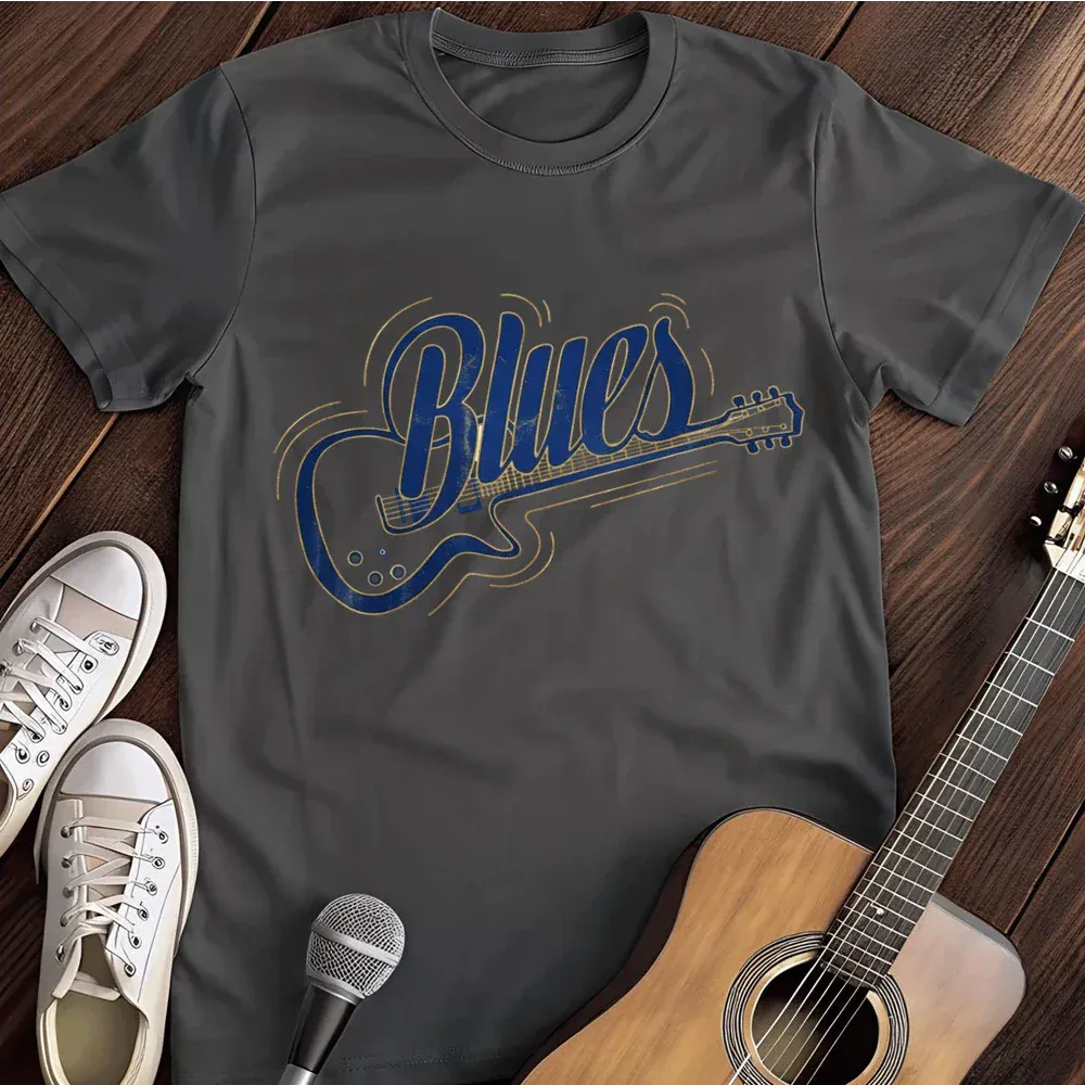 Printify T-Shirt Dark Heather / S Blues Guitar T Shirt 2