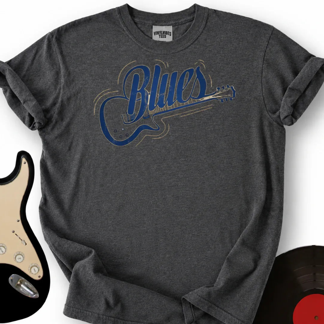 Printify T-Shirt Dark Heather / S Blues Guitar T-Shirt 2
