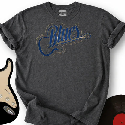 Printify T-Shirt Dark Heather / S Blues Guitar T-Shirt 2