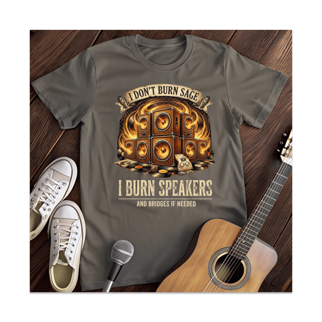 Printify T-Shirt Dark Heather / S Burn Speakers T-Shirt