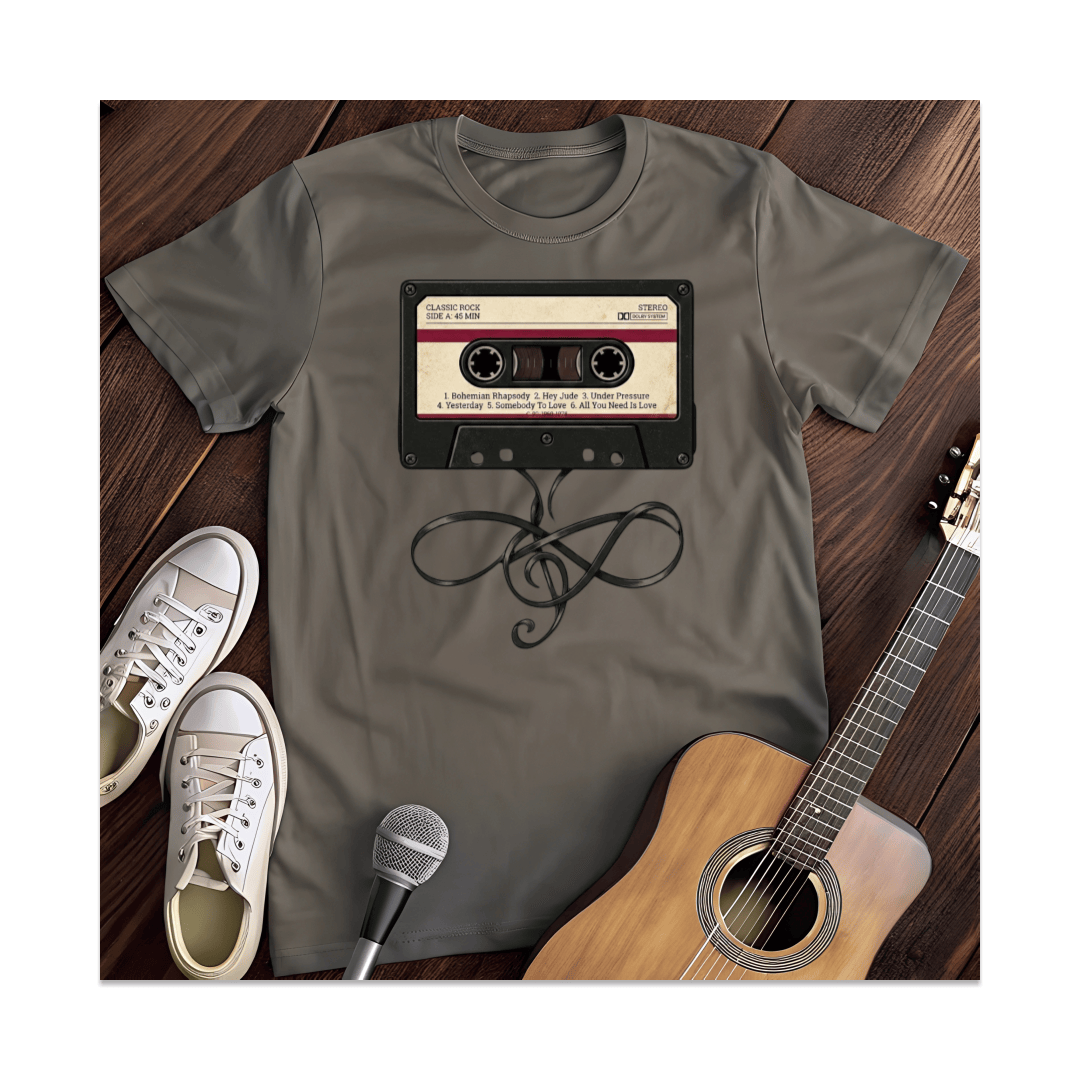 Printify T-Shirt Dark Heather / S Cassette Treble Clef T-Shirt