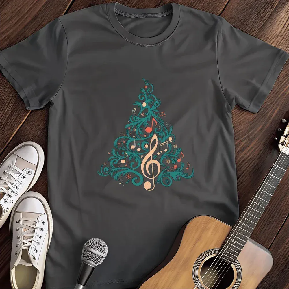 Printify T-Shirt Dark Heather / S Christmas Clef T Shirt