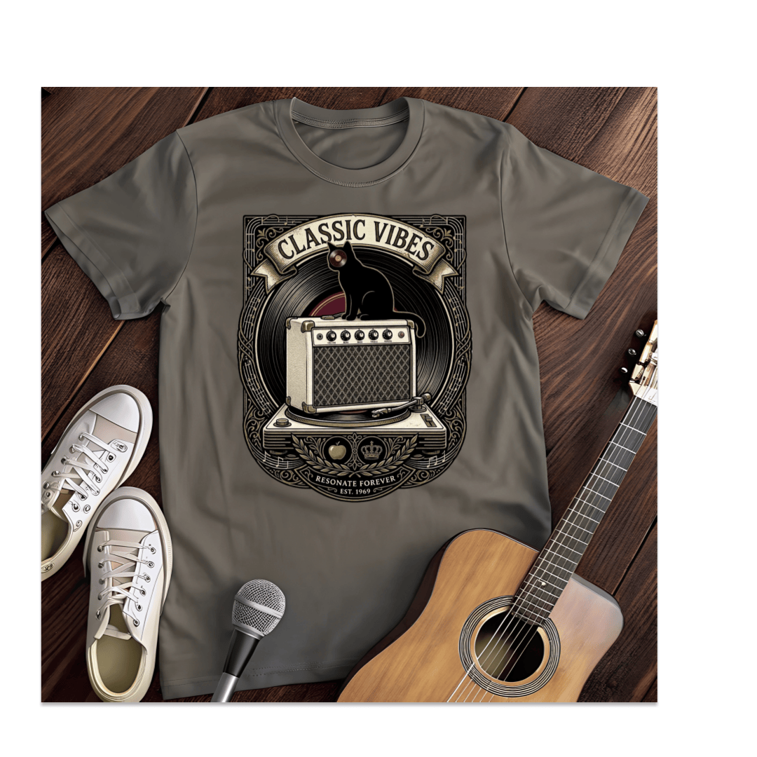 Printify T-Shirt Dark Heather / S Classic Vibes T-Shirt