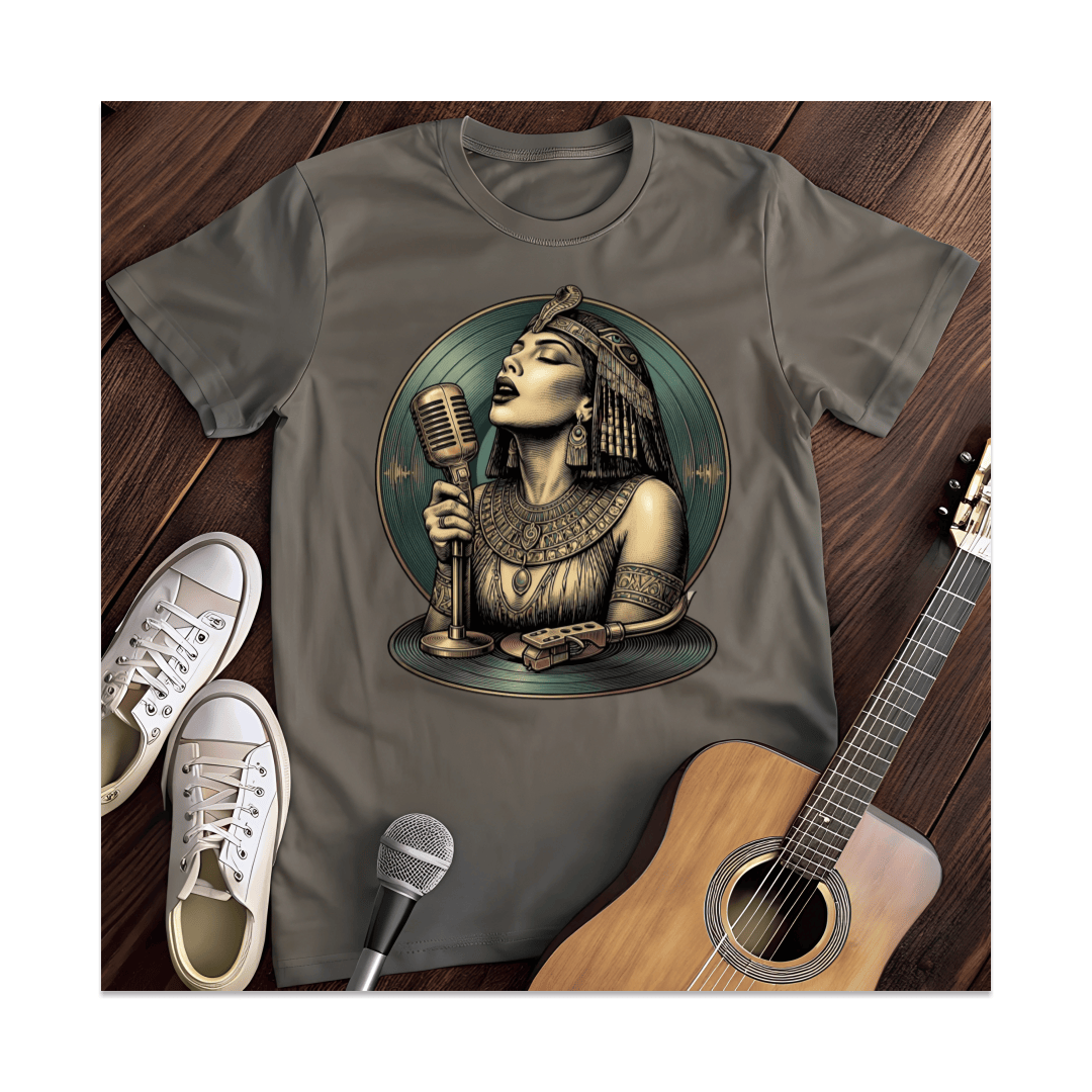 Printify T-Shirt Dark Heather / S Cleopatra Singing Vinyl T-Shirt
