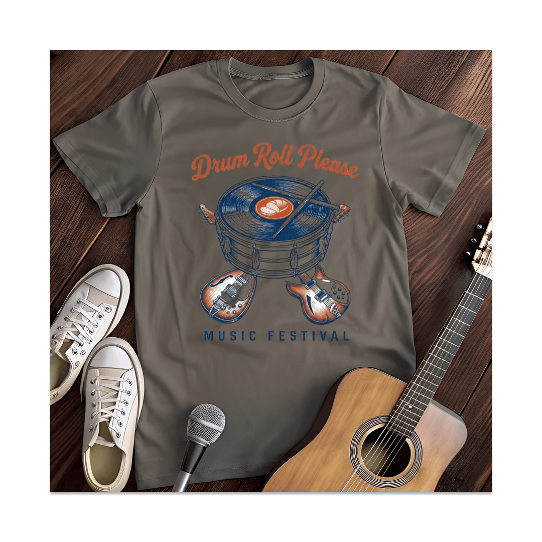 Printify T-Shirt Dark Heather / S Drum Roll Please T-Shirt