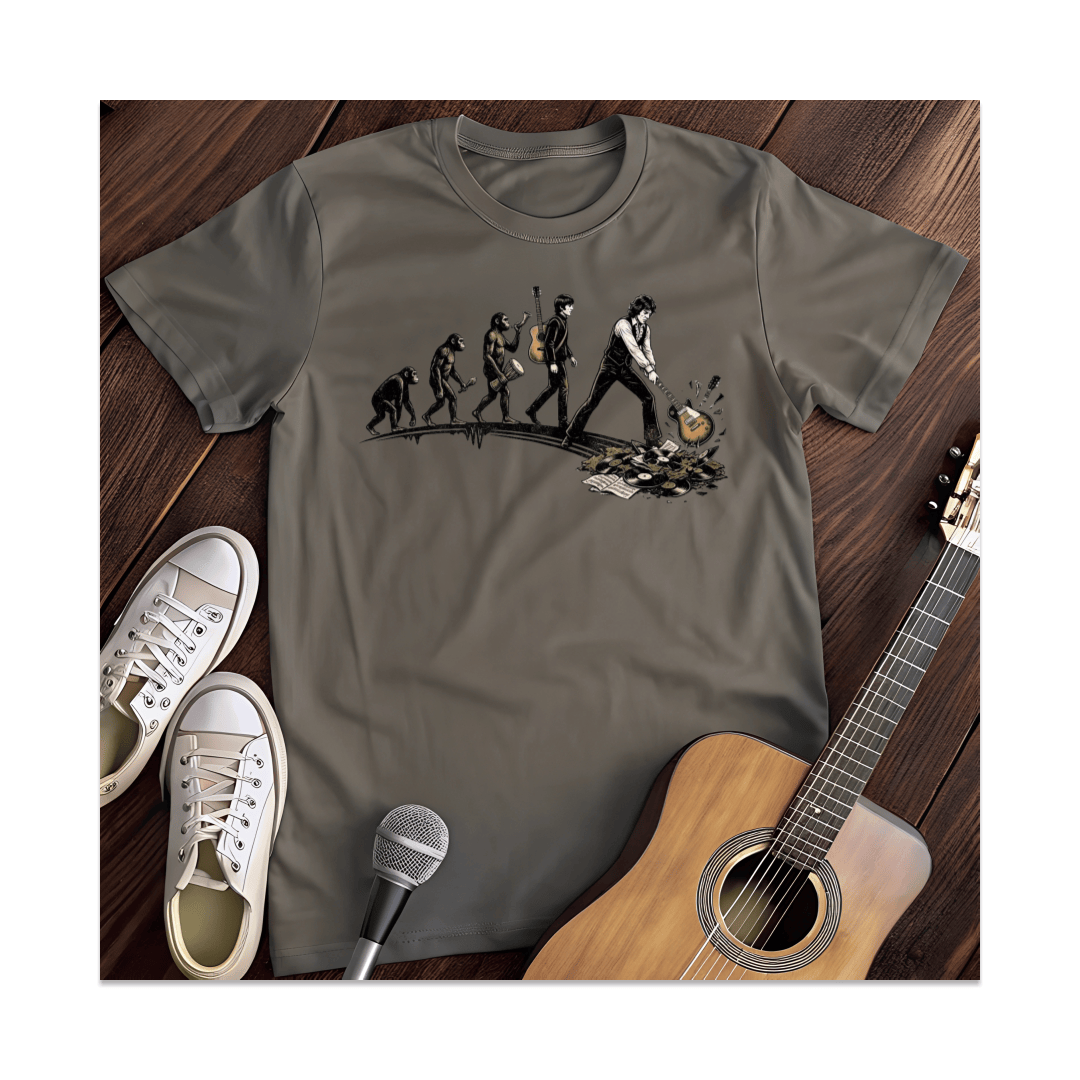 Printify T-Shirt Dark Heather / S Evolution of Rock Guitar Smash T-Shirt