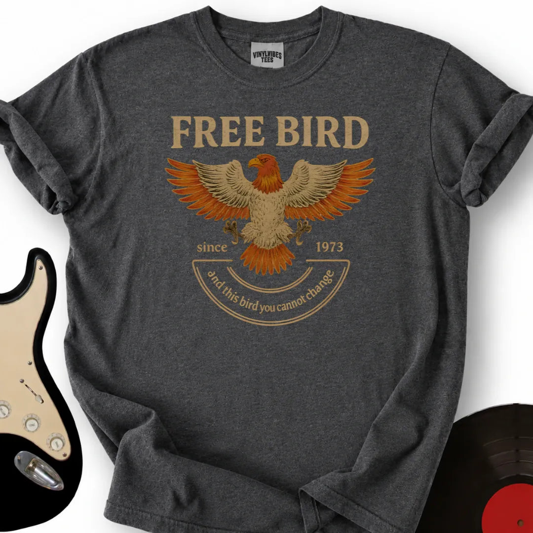 Printify T-Shirt Dark Heather / S Free Bird T-Shirt