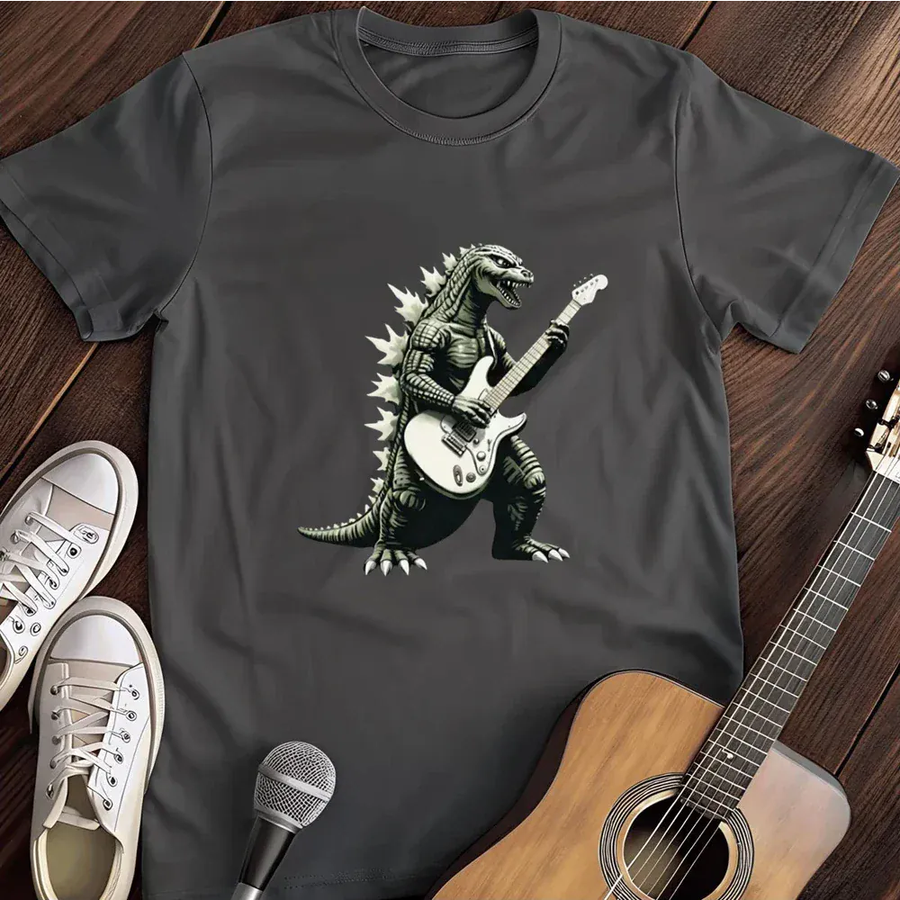 Printify T-Shirt Dark Heather / S Godzilla Guitarist T Shirt