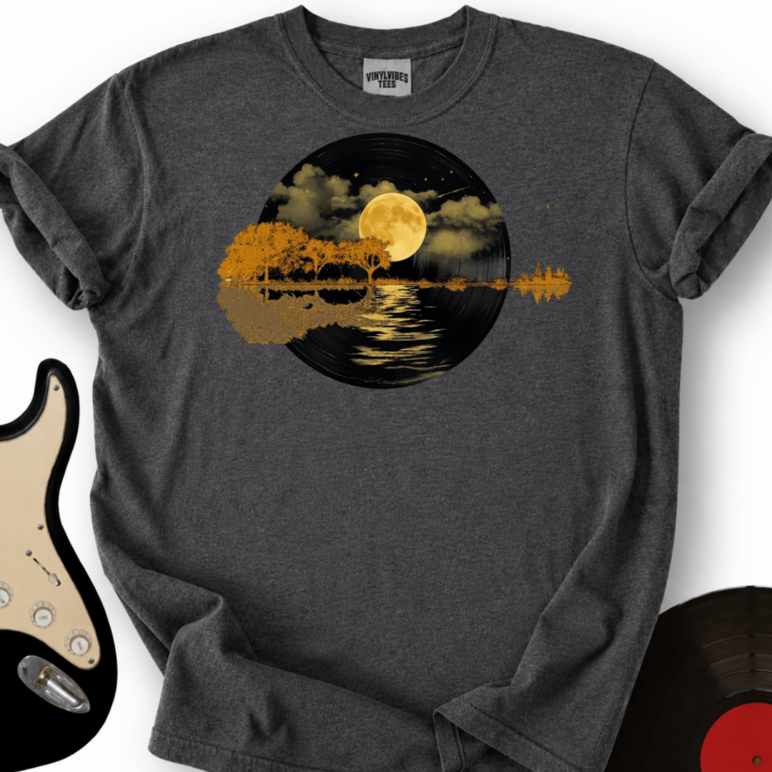 Printify T-Shirt Dark Heather / S Guitar Lake T- Shirt