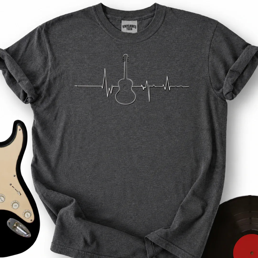Printify T-Shirt Dark Heather / S Guitar Lifeline T-Shirt