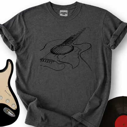 Printify T-Shirt Dark Heather / S Guitar Silhouette T-Shirt