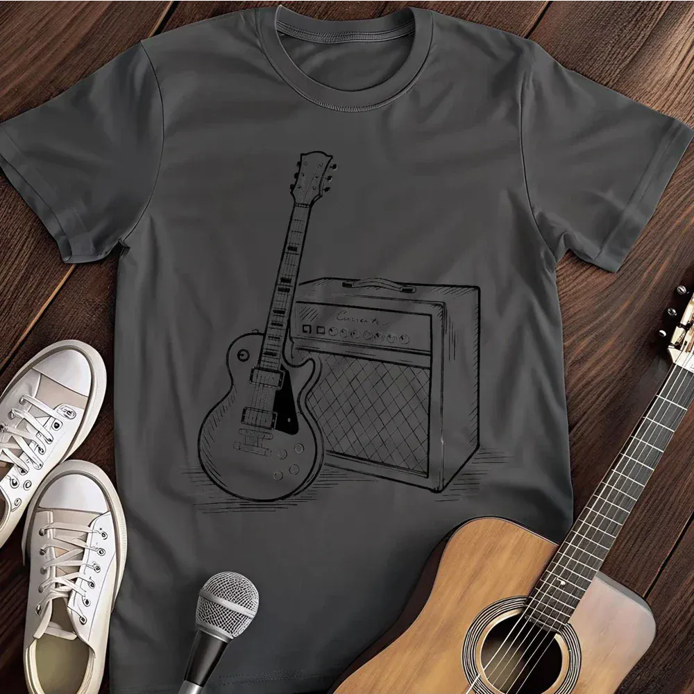 Printify T-Shirt Dark Heather / S Guitar T Shirt