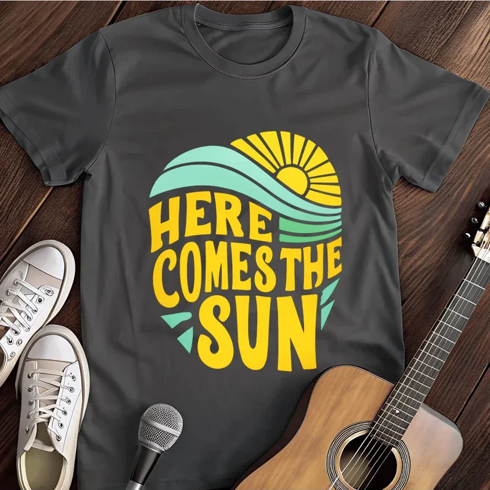 Printify T-Shirt Dark Heather / S Here Comes The Sun T Shirt 2