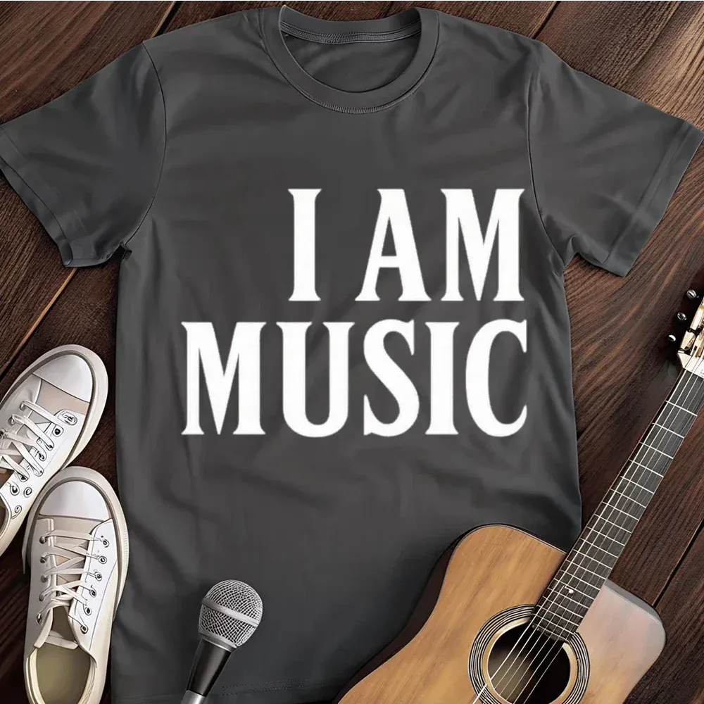 Printify T-Shirt Dark Heather / S I Am Music T Shirt