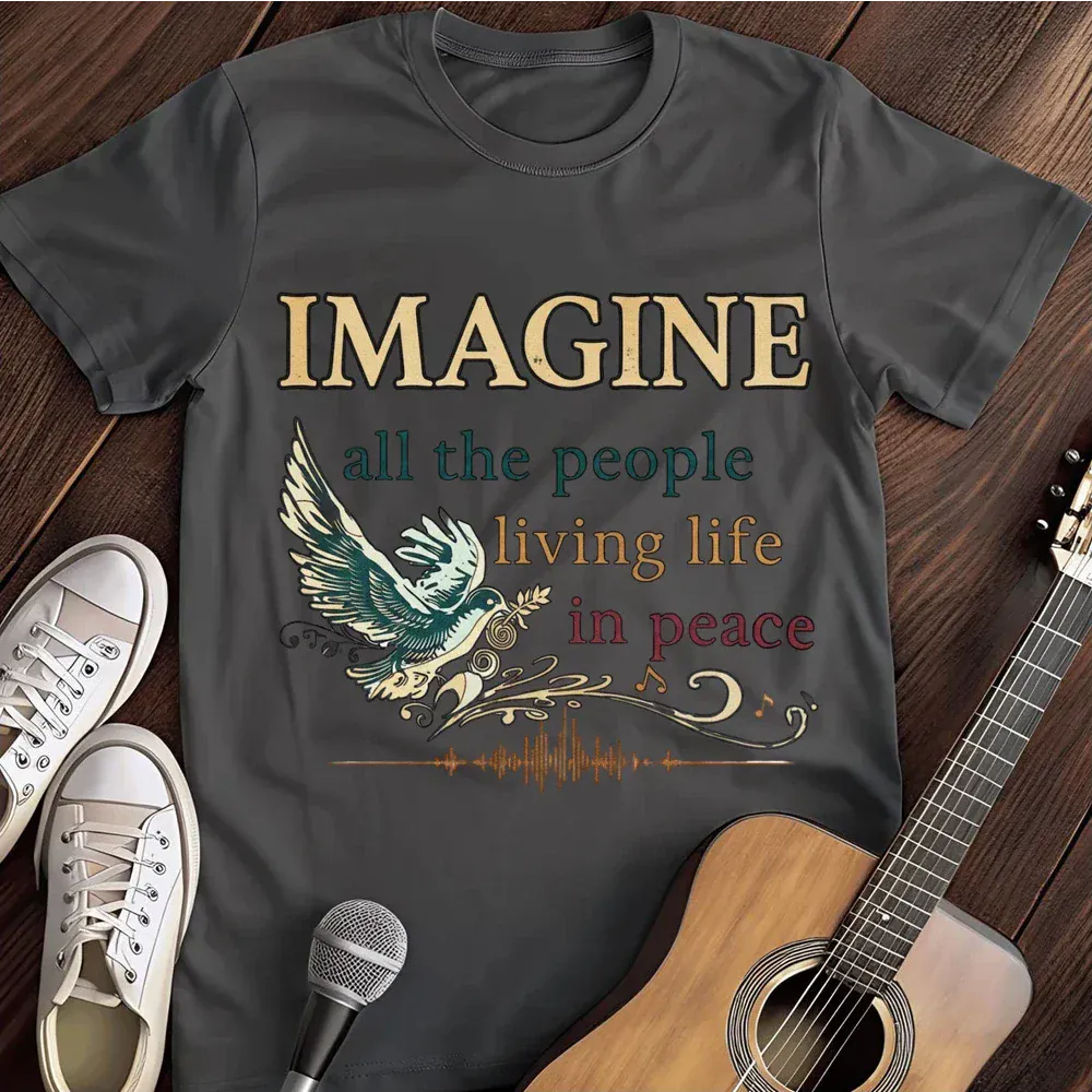 Printify T-Shirt Dark Heather / S Imagine All The People T Shirt