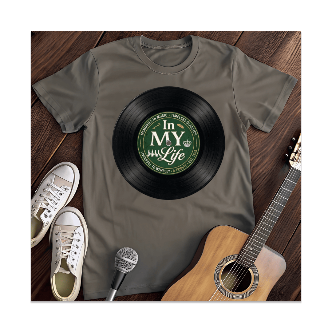 Printify T-Shirt Dark Heather / S In My Life Vinyl Record T-Shirt
