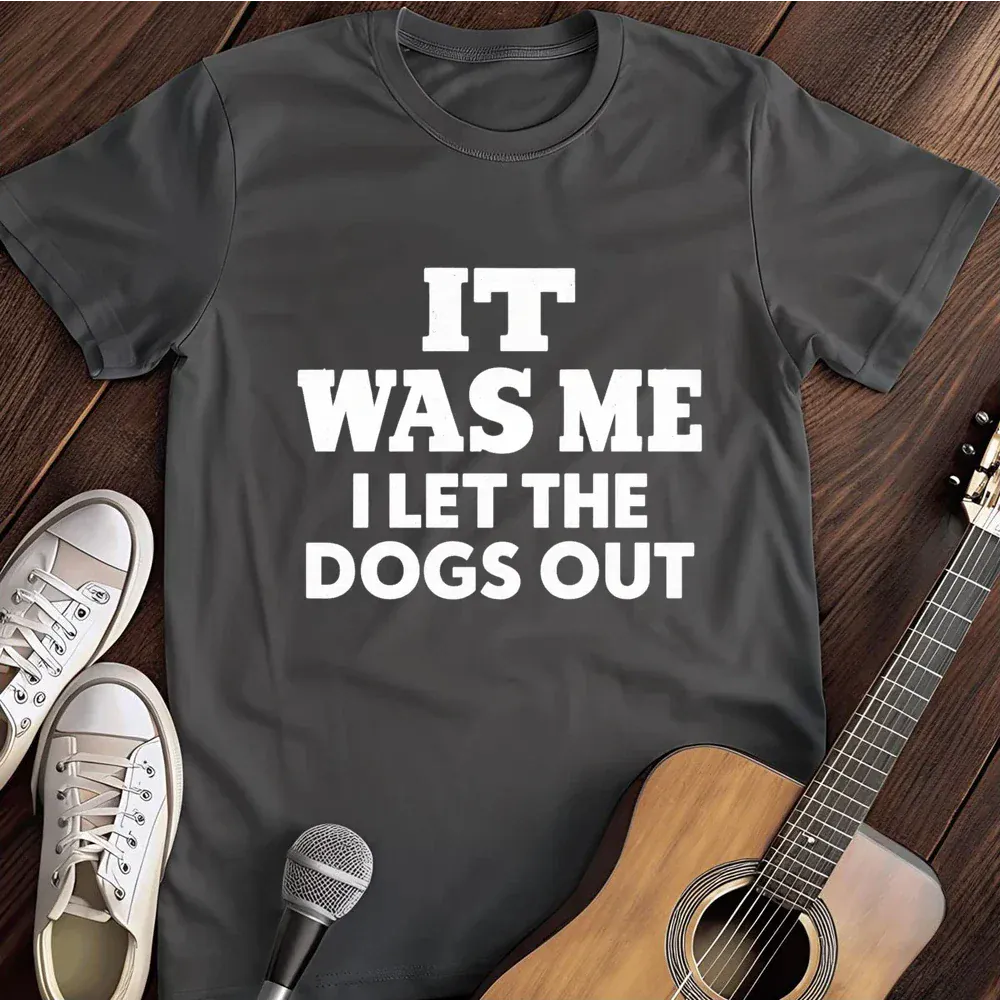 Printify T-Shirt Dark Heather / S It Was Me I Let The Dogs Out Essential T Shirt