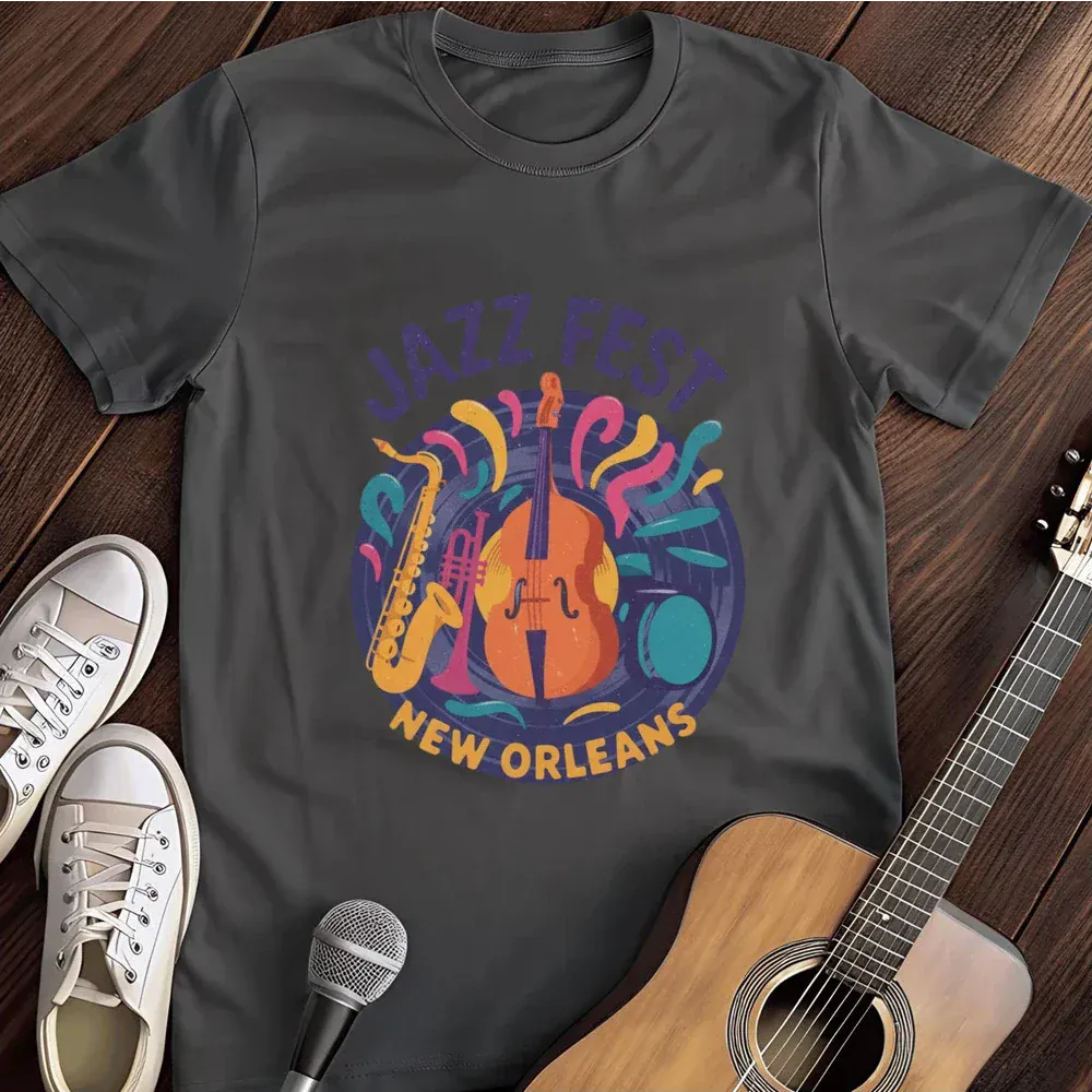Printify T-Shirt Dark Heather / S Jazz Fest T Shirt