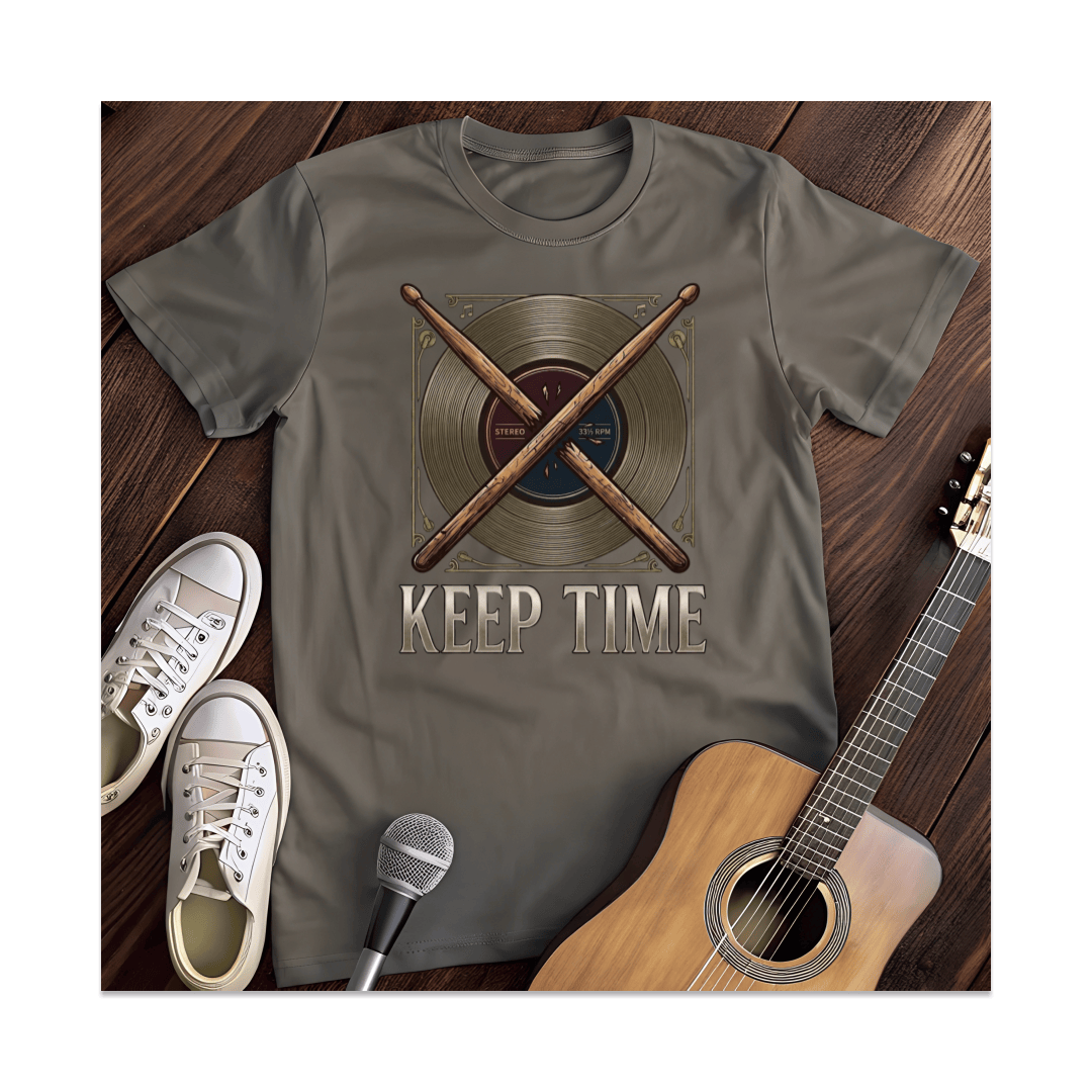 Printify T-Shirt Dark Heather / S Keep Time Broken Drumsticks T-Shirt