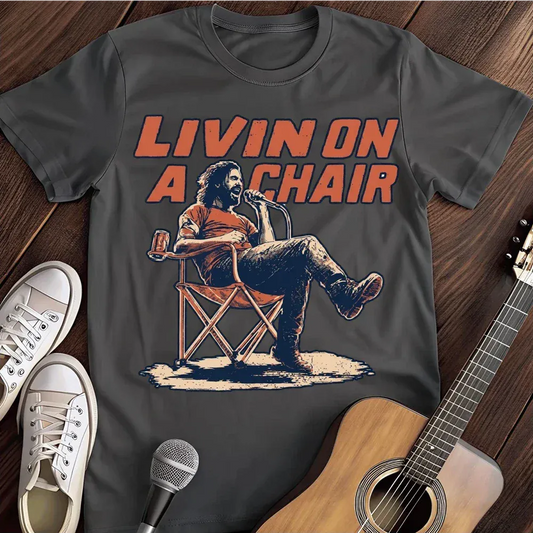 Printify T-Shirt Dark Heather / S Living On A Chair T Shirt