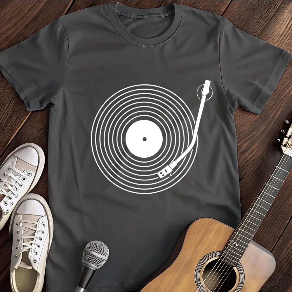 Printify T-Shirt Dark Heather / S Minimalist Record T Shirt