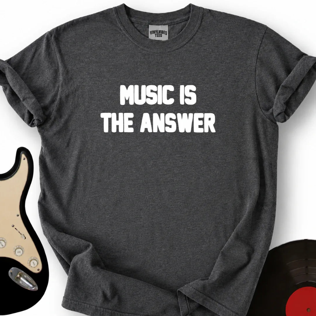 Printify T-Shirt Dark Heather / S Music Answer T-Shirt