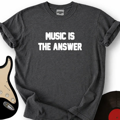 Printify T-Shirt Dark Heather / S Music Answer T-Shirt
