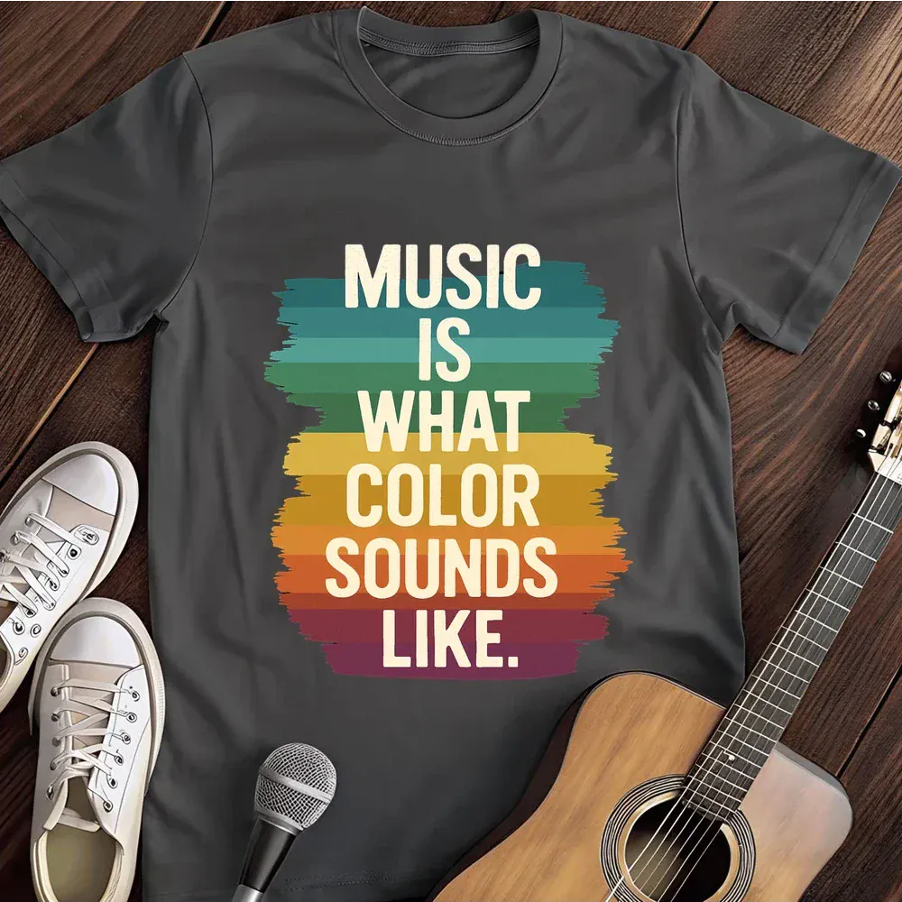 Printify T-Shirt Dark Heather / S Music Is What Color Sounds Like T Shirt