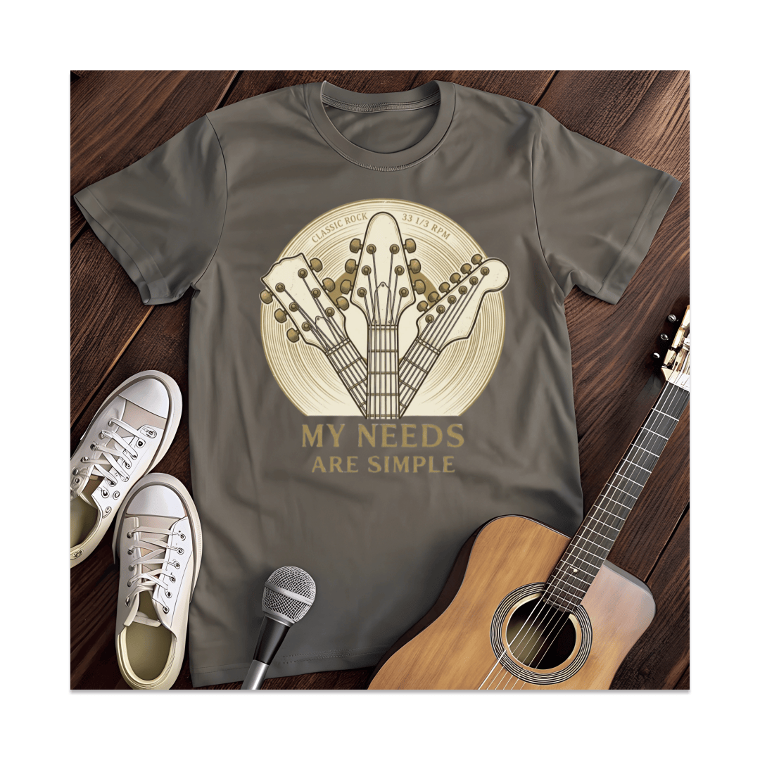 Printify T-Shirt Dark Heather / S My Needs Are Simple Classic Rock T-Shirt