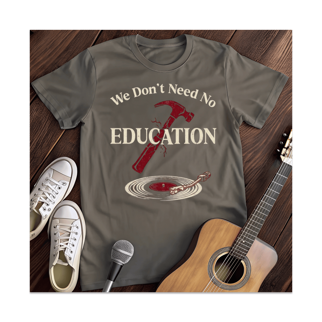 Printify T-Shirt Dark Heather / S No Education T-Shirt