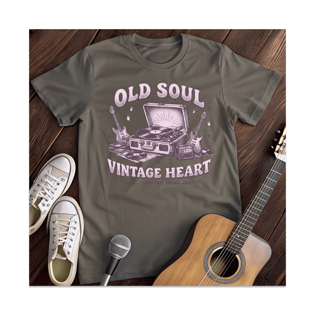Printify T-Shirt Dark Heather / S Old Soul Vintage Heart T-Shirt