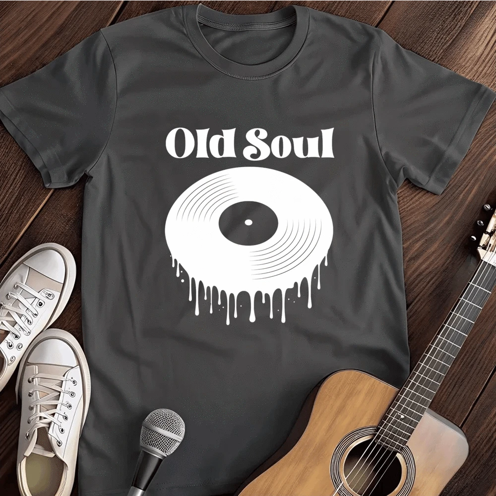 Printify T-Shirt Dark Heather / S Old Soul Vinyl T Shirt