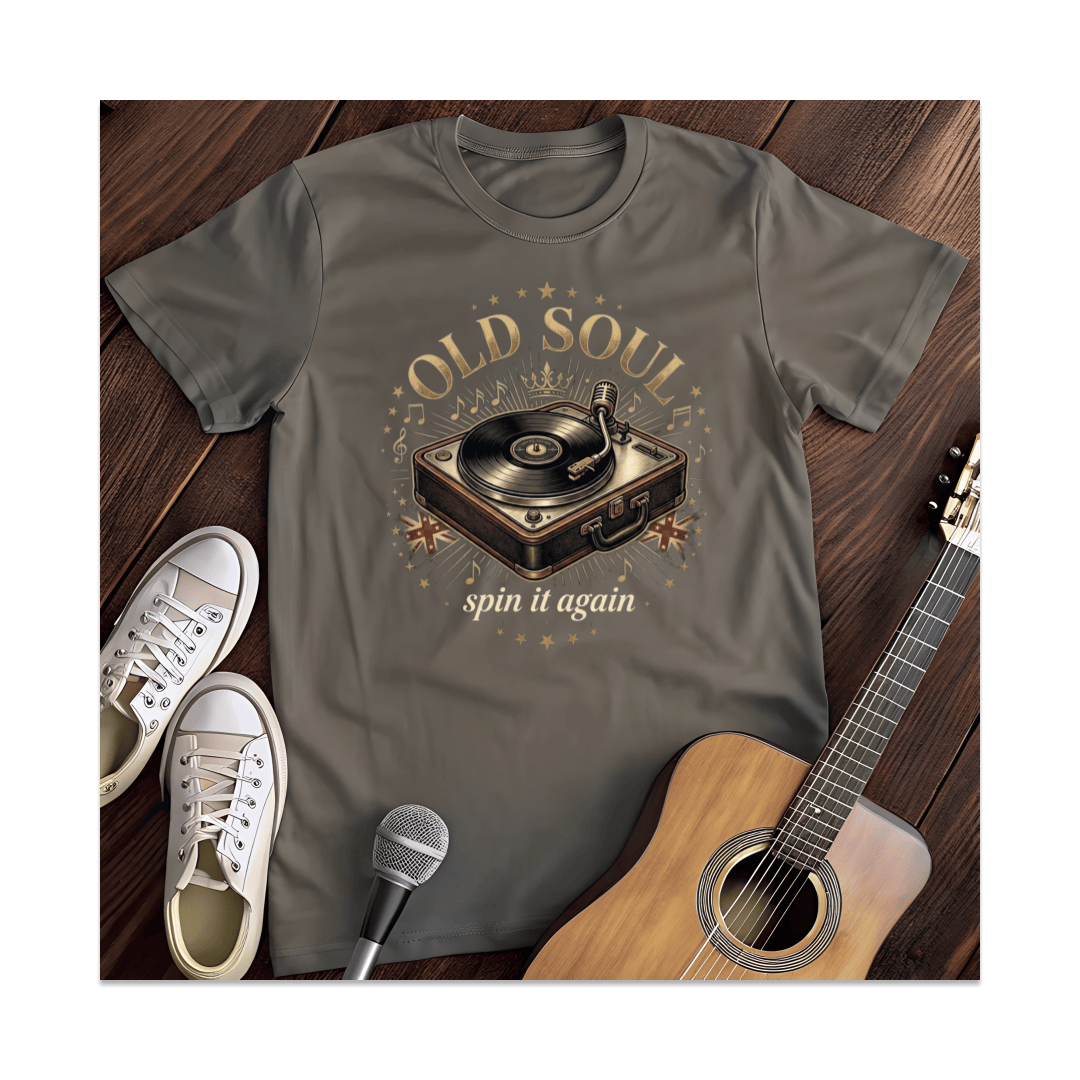 Printify T-Shirt Dark Heather / S Old Soul Vinyl T-Shirt