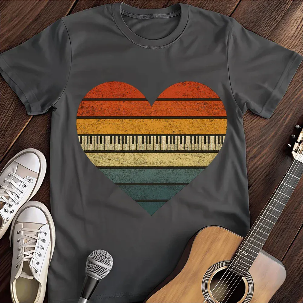 Printify T-Shirt Dark Heather / S Pianist T Shirt