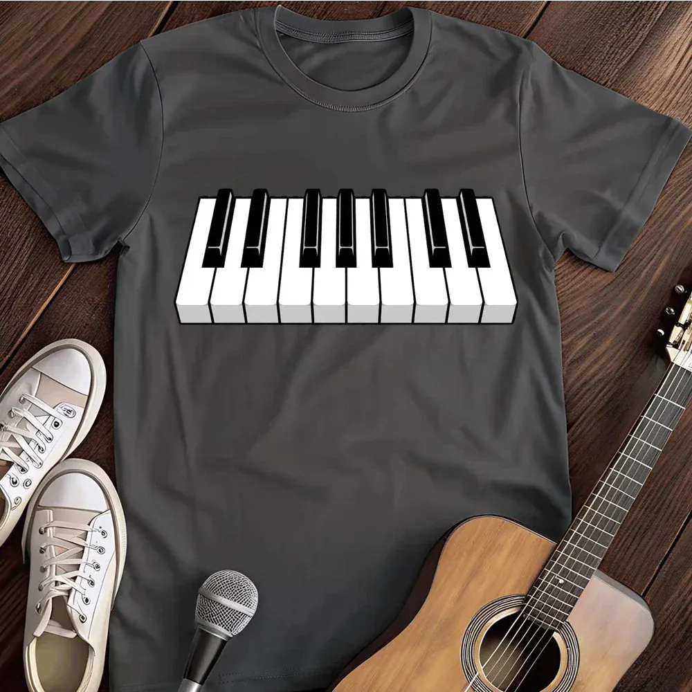 Printify T-Shirt Dark Heather / S Piano Keys T Shirt