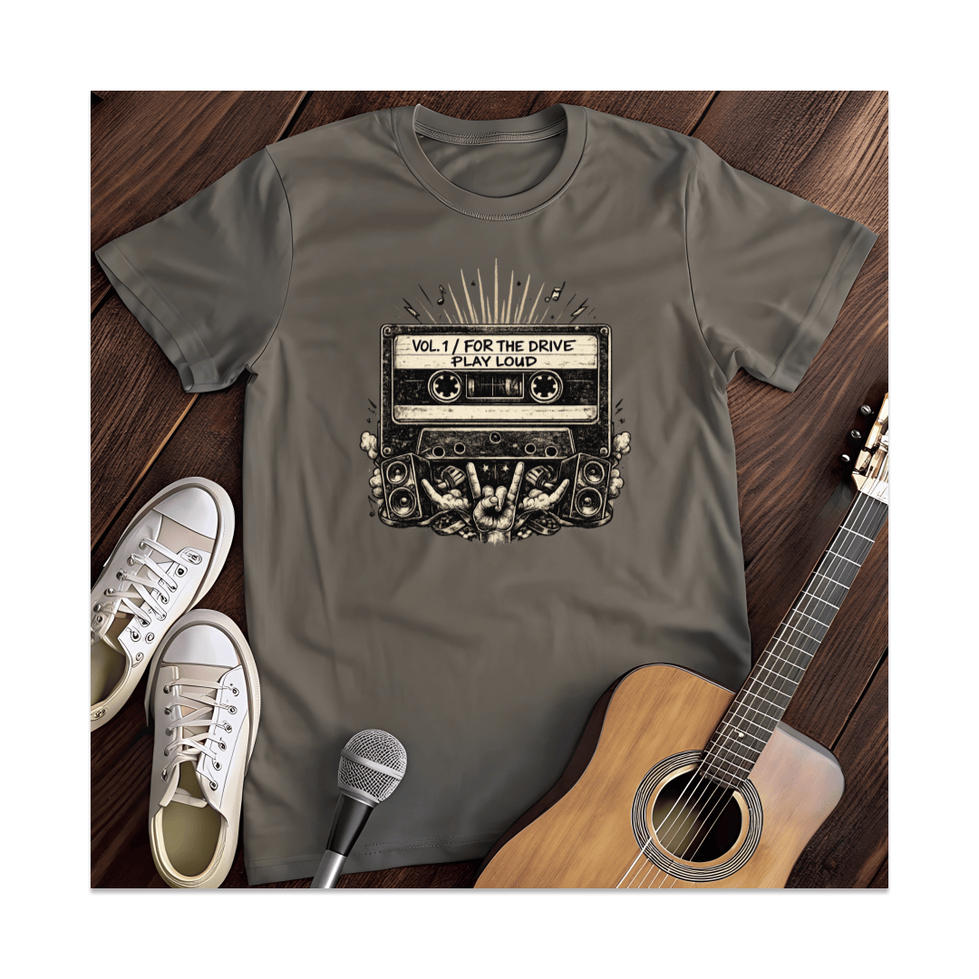 Printify T-Shirt Dark Heather / S Play Loud Cassette Tape T-Shirt