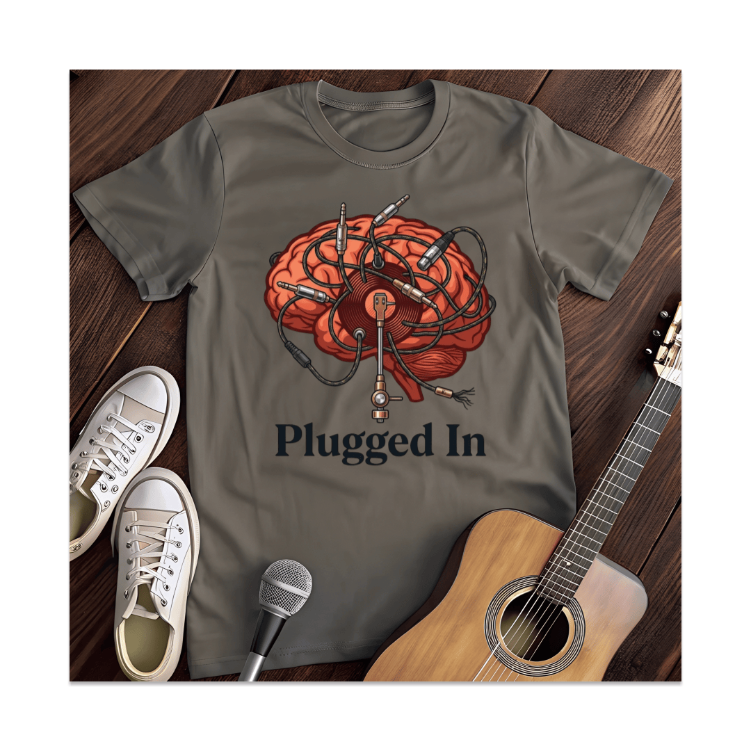 Printify T-Shirt Dark Heather / S Plugged In T-Shirt